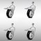 Service Caster 4 Inch SS Black Polyurethane 1/2 Inch Threaded Stem Caster Set Total Lock Brake SCC-SSTSTTL20S414-PPUB-BLK-121315-4 - alternate 1